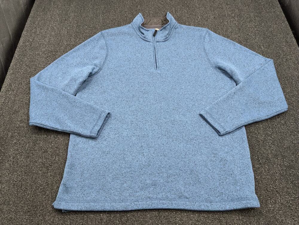 Wrangler Authentics Men’s 1/4 Quarter-Zip Sweater Pullover Blue Size Large